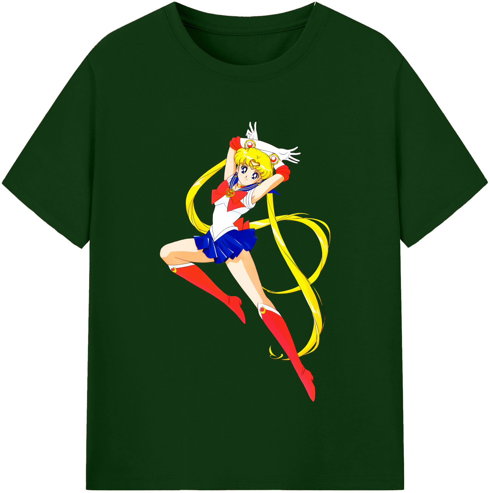 （画像用） 美少女戦士セーラームーン 月野 うさぎ つきの うさぎ Sailor Moon Tsukino Usagi 綿100％半袖Tシャツ（フロントプリント）